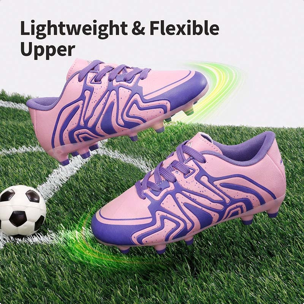Boys & Girls Soccer Cleats - PINK PURPLE - 1
